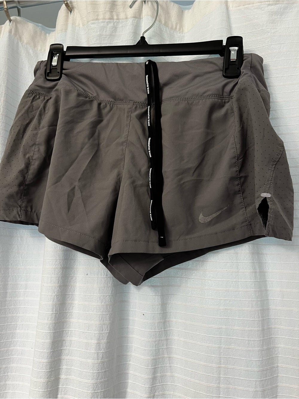 Nike Women's Dark Gray Athletic Running Shorts with Drawcord